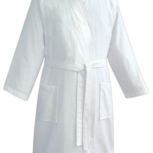 Unisex Hotel Spa Waffle 100% Cotton Dressing Gown Bathrobe - quick-cleaning-supplies
