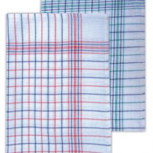 Caterers Check Tea Towel - Assorted Colour - Pack of 10 - quick-cleaning-supplies
