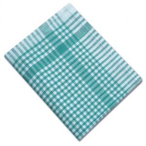 100% Cotton Colour Check Tea Towel - Green - Pack of 10 - quick-cleaning-supplies