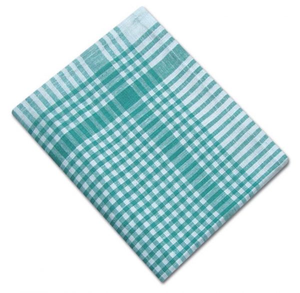 100% Cotton Colour Check Tea Towel - Green - Pack of 10 - quick-cleaning-supplies