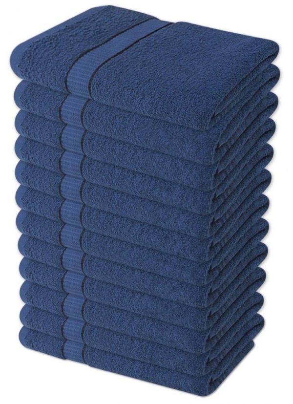100% Cotton Hairdressing or Beauty Salon Towels - Navy Colour - Pack of 6 - quick-cleaning-supplies