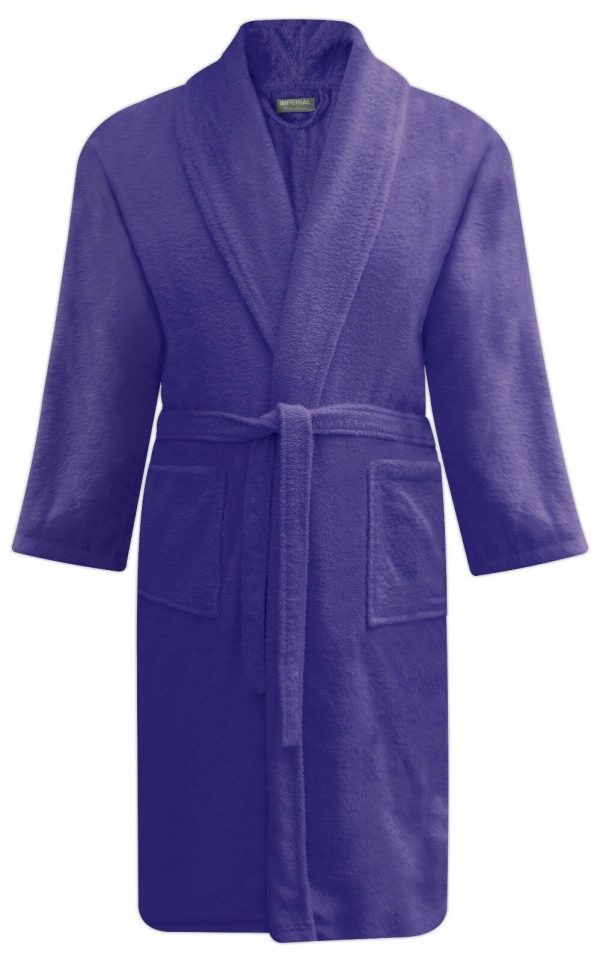 Men & Women 100% Cotton Terry Towelling Shawl Collar Bathrobe Dressing Gown - quick-cleaning-supplies
